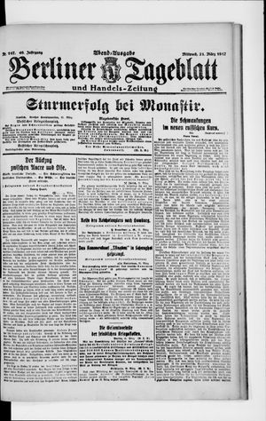 Berliner Tageblatt und Handels-Zeitung on Mar 21, 1917