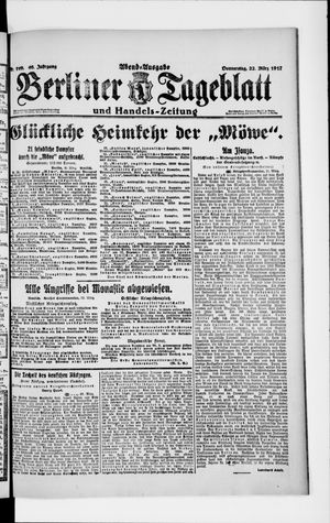Berliner Tageblatt und Handels-Zeitung on Mar 22, 1917