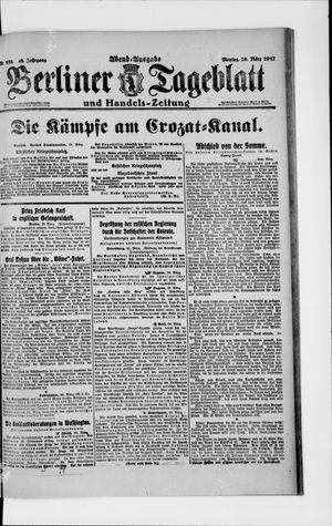 Berliner Tageblatt und Handels-Zeitung vom 26.03.1917
