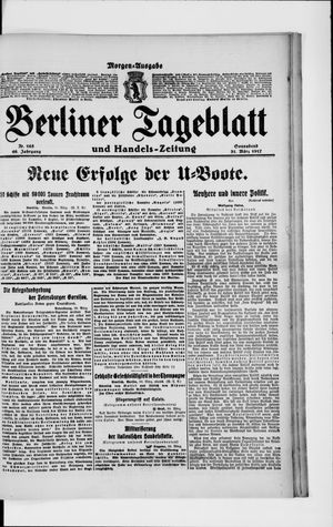 Berliner Tageblatt und Handels-Zeitung vom 31.03.1917