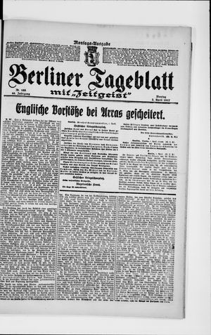 Berliner Tageblatt und Handels-Zeitung vom 02.04.1917