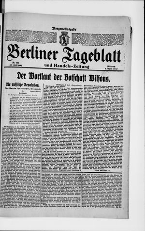 Berliner Tageblatt und Handels-Zeitung on Apr 4, 1917