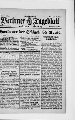 Berliner Tageblatt und Handels-Zeitung vom 10.04.1917