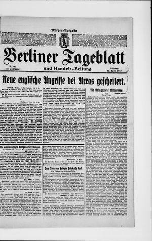 Berliner Tageblatt und Handels-Zeitung vom 11.04.1917