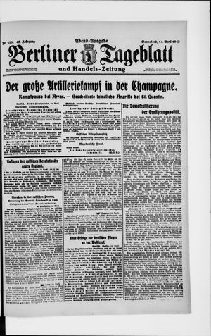 Berliner Tageblatt und Handels-Zeitung vom 14.04.1917