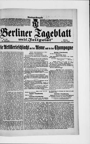 Berliner Tageblatt und Handels-Zeitung vom 16.04.1917