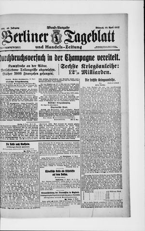 Berliner Tageblatt und Handels-Zeitung vom 18.04.1917