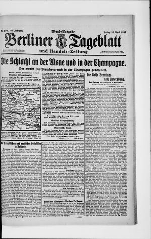 Berliner Tageblatt und Handels-Zeitung vom 20.04.1917