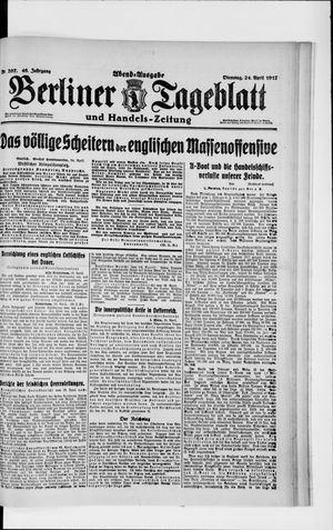 Berliner Tageblatt und Handels-Zeitung vom 24.04.1917