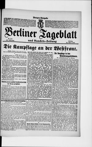 Berliner Tageblatt und Handels-Zeitung on Apr 27, 1917