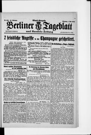 Berliner Tageblatt und Handels-Zeitung vom 01.05.1917