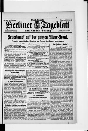 Berliner Tageblatt und Handels-Zeitung vom 02.05.1917