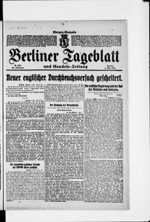 Berliner Tageblatt und Handels-Zeitung on May 4, 1917