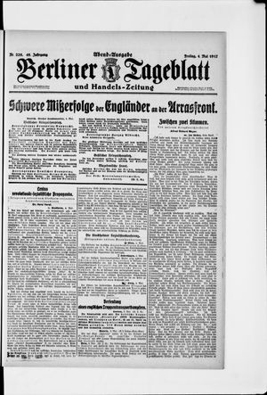 Berliner Tageblatt und Handels-Zeitung on May 4, 1917