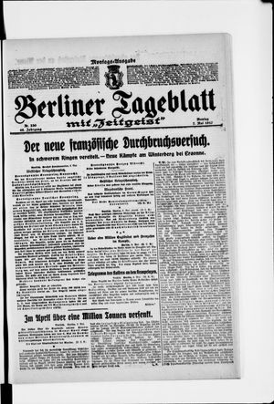 Berliner Tageblatt und Handels-Zeitung vom 07.05.1917