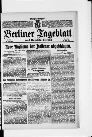Berliner Tageblatt und Handels-Zeitung vom 20.05.1917
