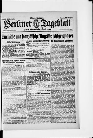 Berliner Tageblatt und Handels-Zeitung vom 22.05.1917