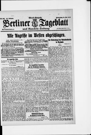 Berliner Tageblatt und Handels-Zeitung vom 24.05.1917