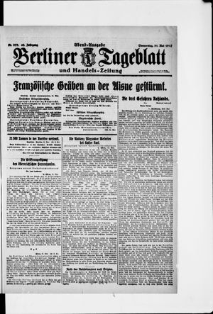 Berliner Tageblatt und Handels-Zeitung vom 31.05.1917