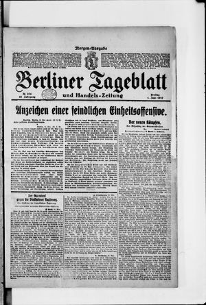 Berliner Tageblatt und Handels-Zeitung vom 01.06.1917