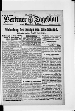 Berliner Tageblatt und Handels-Zeitung on Jun 13, 1917