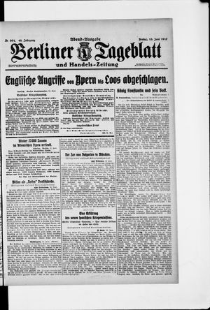 Berliner Tageblatt und Handels-Zeitung vom 15.06.1917