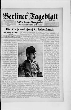 Berliner Tageblatt und Handels-Zeitung vom 19.06.1917