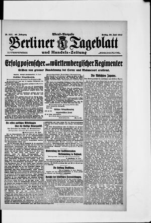 Berliner Tageblatt und Handels-Zeitung vom 29.06.1917