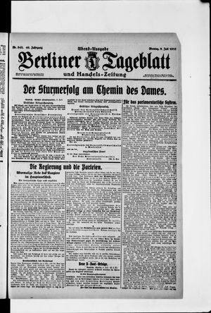 Berliner Tageblatt und Handels-Zeitung vom 09.07.1917