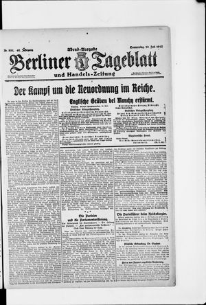 Berliner Tageblatt und Handels-Zeitung vom 12.07.1917