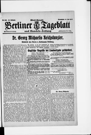 Berliner Tageblatt und Handels-Zeitung vom 14.07.1917
