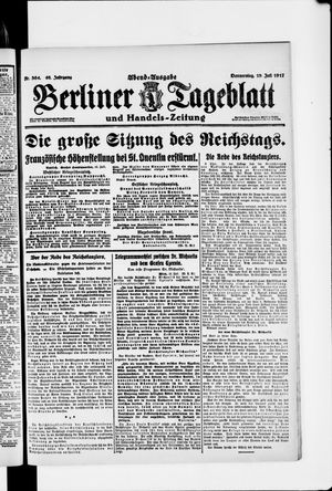 Berliner Tageblatt und Handels-Zeitung vom 19.07.1917