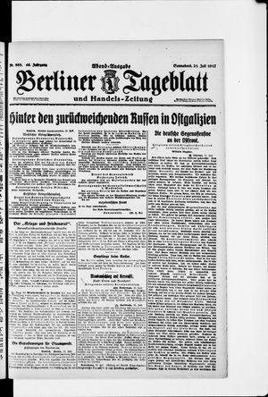 Berliner Tageblatt und Handels-Zeitung on Jul 21, 1917