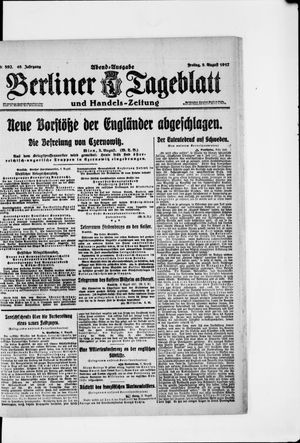 Berliner Tageblatt und Handels-Zeitung on Aug 3, 1917