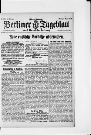Berliner Tageblatt und Handels-Zeitung vom 06.08.1917