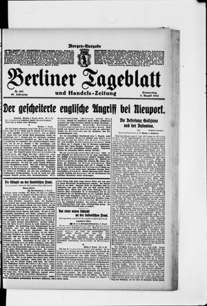 Berliner Tageblatt und Handels-Zeitung on Aug 9, 1917