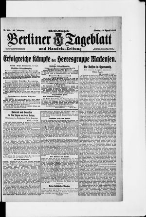 Berliner Tageblatt und Handels-Zeitung vom 13.08.1917