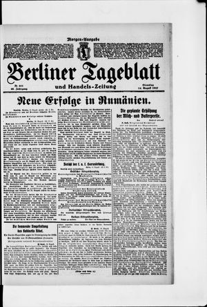 Berliner Tageblatt und Handels-Zeitung vom 14.08.1917