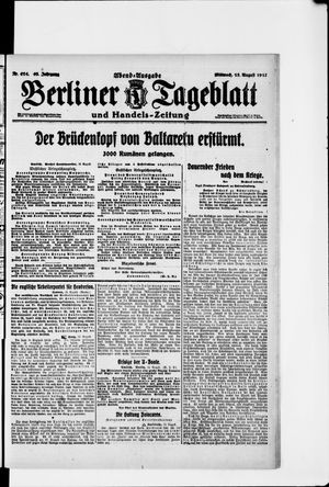 Berliner Tageblatt und Handels-Zeitung vom 15.08.1917