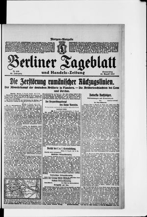 Berliner Tageblatt und Handels-Zeitung on Aug 16, 1917