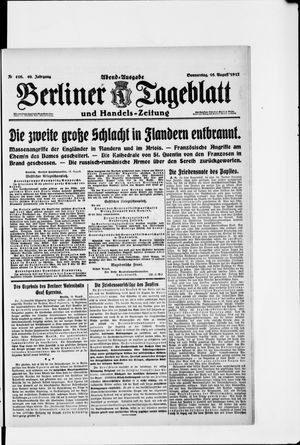 Berliner Tageblatt und Handels-Zeitung on Aug 16, 1917