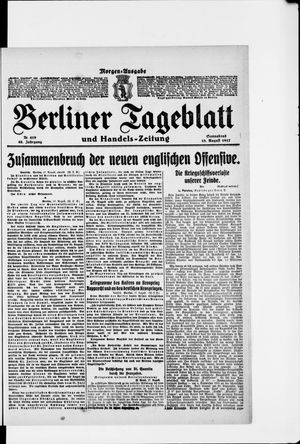 Berliner Tageblatt und Handels-Zeitung vom 18.08.1917