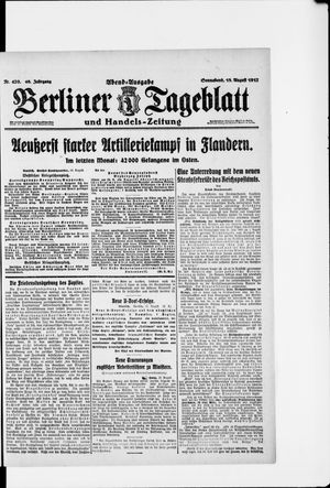 Berliner Tageblatt und Handels-Zeitung on Aug 18, 1917