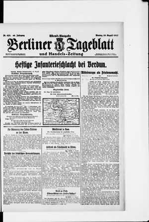 Berliner Tageblatt und Handels-Zeitung vom 20.08.1917