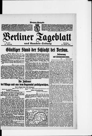 Berliner Tageblatt und Handels-Zeitung vom 21.08.1917