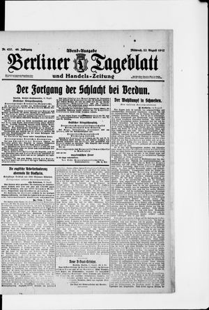 Berliner Tageblatt und Handels-Zeitung vom 22.08.1917