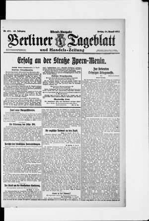 Berliner Tageblatt und Handels-Zeitung vom 24.08.1917
