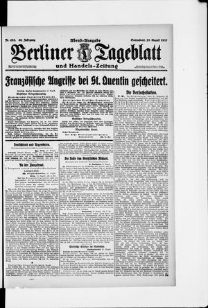 Berliner Tageblatt und Handels-Zeitung vom 25.08.1917