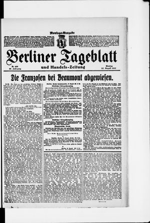 Berliner Tageblatt und Handels-Zeitung vom 27.08.1917