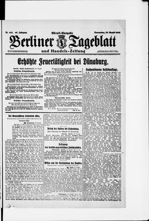 Berliner Tageblatt und Handels-Zeitung vom 30.08.1917